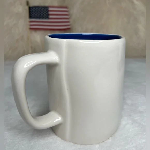 ❌SOLD❌ Rae Dunn NEW USA Large LL Mug Coffee Tea July 4 America Ivory Red Blue - Picture 12 of 14